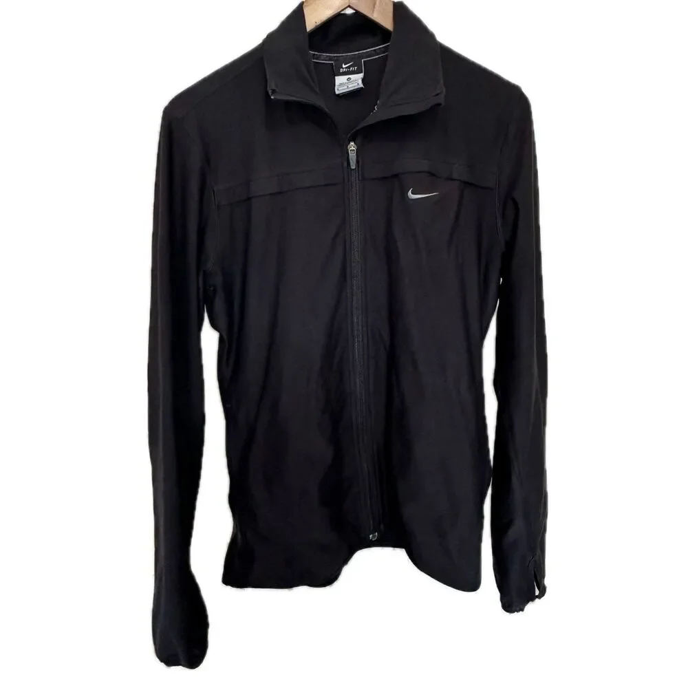 Nike Women's Dri-Fit Full Zip Up Thumb Holes Track Athletic Jacket M